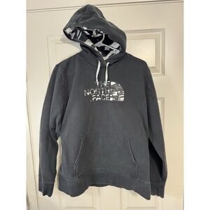 The North Face Jacket Women's Hoodie Long Sleeve Black Pocket Logo Size Large
